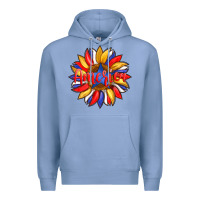 Colony Blue america with american flag colors and sunflower with star Premium Hoodie - Artiststas
