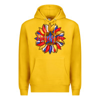 Lemon america with american flag colors and sunflower with star Premium Hoodie - Artiststas