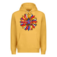 Mustard america with american flag colors and sunflower with star Premium Hoodie - Artiststas