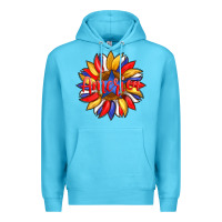 Ocean Blue america with american flag colors and sunflower with star Premium Hoodie - Artiststas