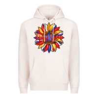 Pale Pink america with american flag colors and sunflower with star Premium Hoodie - Artiststas