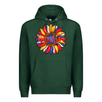 Sports Green america with american flag colors and sunflower with star Premium Hoodie - Artiststas