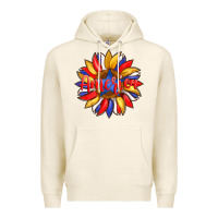 Tofu america with american flag colors and sunflower with star Premium Hoodie - Artiststas