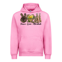 Fuchsia Pink Peace Love Meerkats Urban Hoodie - LillyAllenDesigns