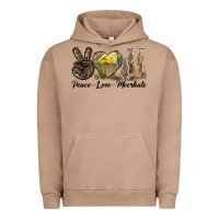 Pigment Burro Peace Love Meerkats Urban Hoodie - LillyAllenDesigns