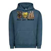 Pigment Midnight Navy Peace Love Meerkats Urban Hoodie - LillyAllenDesigns