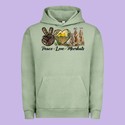Peace Love Meerkats Urban Hoodie Designed By Lillyallendesigns