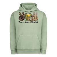 Pigment Oil Green Peace Love Meerkats Urban Hoodie - LillyAllenDesigns