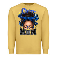 Antique Gold cheer mom messy bun Premium Sweatshirt - texasbilliewilder