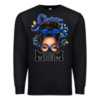 Black cheer mom messy bun Premium Sweatshirt - texasbilliewilder