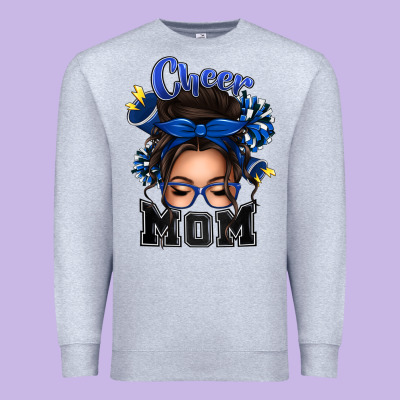Cheer Mom Messy Bun Premium Sweatshirt Designed By Texasbilliewilder