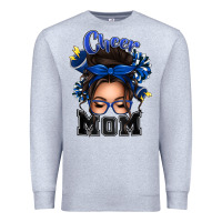 Heather Grey cheer mom messy bun Premium Sweatshirt - texasbilliewilder