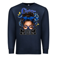 Navy cheer mom messy bun Premium Sweatshirt - texasbilliewilder