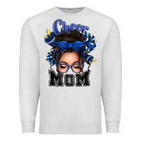 Oatmeal Heather cheer mom messy bun Premium Sweatshirt - texasbilliewilder
