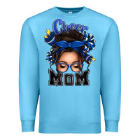 Ocean Blue cheer mom messy bun Premium Sweatshirt - texasbilliewilder