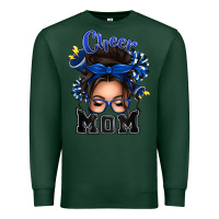 Sports Green cheer mom messy bun Premium Sweatshirt - texasbilliewilder