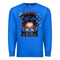 True Royal cheer mom messy bun Premium Sweatshirt - texasbilliewilder