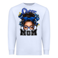 White cheer mom messy bun Premium Sweatshirt - texasbilliewilder