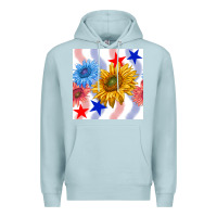 Blue Mist patriotic sunflowers Premium Hoodie - BundleAndBundleShop