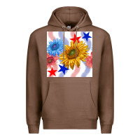 Chestnut patriotic sunflowers Premium Hoodie - BundleAndBundleShop