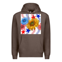 Coffee patriotic sunflowers Premium Hoodie - BundleAndBundleShop
