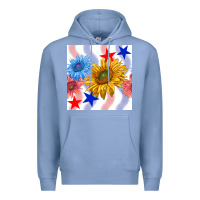 Colony Blue patriotic sunflowers Premium Hoodie - BundleAndBundleShop