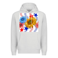 Dove Grey patriotic sunflowers Premium Hoodie - BundleAndBundleShop