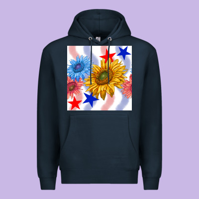 Patriotic Sunflowers Premium Hoodie Designed By Bundleandbundleshop