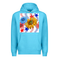 Ocean Blue patriotic sunflowers Premium Hoodie - BundleAndBundleShop