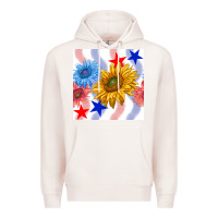 Pale Pink patriotic sunflowers Premium Hoodie - BundleAndBundleShop