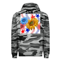 Slate Camo patriotic sunflowers Premium Hoodie - BundleAndBundleShop