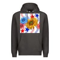 Smoke patriotic sunflowers Premium Hoodie - BundleAndBundleShop