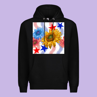 Patriotic Sunflowers Premium Hoodie Designed By Bundleandbundleshop