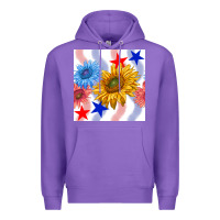 Purple patriotic sunflowers Premium Hoodie - BundleAndBundleShop
