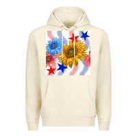 Sandshell patriotic sunflowers Premium Hoodie - BundleAndBundleShop