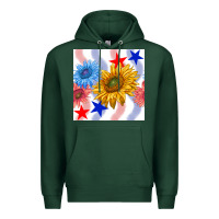 Sports Green patriotic sunflowers Premium Hoodie - BundleAndBundleShop