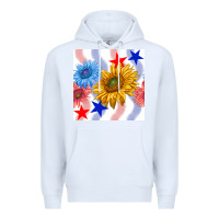 White patriotic sunflowers Premium Hoodie - BundleAndBundleShop