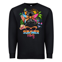 Black summer vibes messy bun Premium Sweatshirt - Zillion Design Studio
