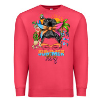 Cardinal summer vibes messy bun Premium Sweatshirt - Zillion Design Studio