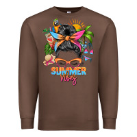 Chestnut summer vibes messy bun Premium Sweatshirt - Zillion Design Studio