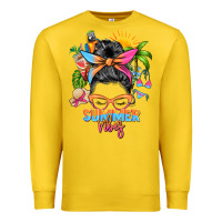 Lemon summer vibes messy bun Premium Sweatshirt - Zillion Design Studio