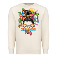 Sandshell summer vibes messy bun Premium Sweatshirt - Zillion Design Studio