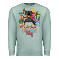 Seafoam summer vibes messy bun Premium Sweatshirt - Zillion Design Studio