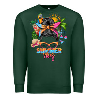 Sports Green summer vibes messy bun Premium Sweatshirt - Zillion Design Studio