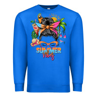True Royal summer vibes messy bun Premium Sweatshirt - Zillion Design Studio