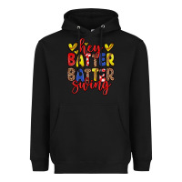 Black hey batter batter swing softball Heavyweight Hoodie - Zillion Design Studio