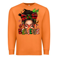 Carrot christmas believe afro messy bun Premium Sweatshirt - texasbilliewilder