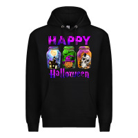 Black happy halloween Premium Hoodie - JahusDesignShop