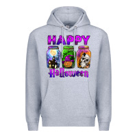 Heather Grey happy halloween Premium Hoodie - JahusDesignShop