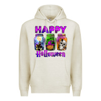 Oatmeal Heather happy halloween Premium Hoodie - JahusDesignShop